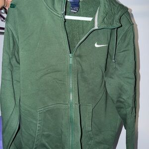 Nike Men's Forest Green Zip-Up Sweater